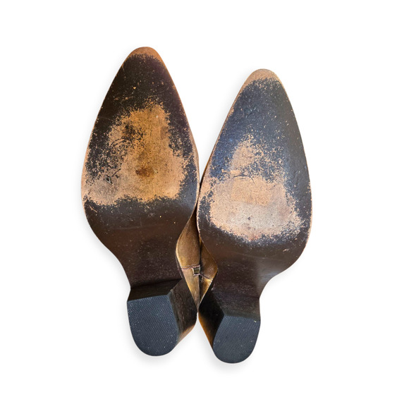 Old Gringo Gold Distressed Leather Studded Snake Skin Ankle Boots - Picture 7 of 9